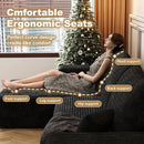 108" Sectional Couches for Living Room Modern Modular Sofa with L-Shape Couchs Upholstered Boneless Couch Deep Seat Sectional Couch with Chaise (Black, Left Facing Chaise+2Seaters) by CozyNest Decor