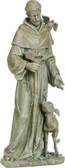 Joseph's Studio by Roman, 36.5" H St. Francis with a Fawn Garden Statue, Religious Outdoor Decor by GreenHaven Gardens