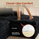 ovios 105” Modular Sectional Sofa with Thicken Seat Cushion, Cloud Couch with Deep Seat, Modern L-Shape Sofas Couches with Chaise,Upholstered Couches for Living Room Bedroom,Black by CozyNest Decor