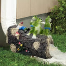 Decorative Gutter Downspout Extensions Statue, Frog On Log Downspout Splash Block Garden Rain Downspout Diverter, Cute Gnome Gutter Guardian Downspout Extender by GreenHaven Gardens