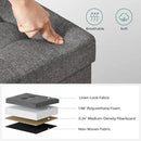 SONGMICS 15 Inches Cube Storage Ottoman, Bedroom Bench with Storage, Foot Stool with Feet, Holds Up to 660 lb, Dark Gray ULSF14GYZ by CozyNest Decor