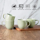 AmorArc 12oz Coffee Mugs, Ceramic Coffee Mugs set of 6 for Man, Woman, Dad, Mom, Modern Coffee Mugs with handle for Latte/Cappuccino/Milk/Cocoa. Dishwasher&Microwave Safe, Olive Green by CozyNest Decor