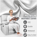 Rocking Recliner Chair, Massage Rocker Recliner Chair with Vibration Massage and Heat, USB and Type-C Ports,360° Swivel Faux Leather Chairs, Living Room, Bedroom, Nursery, RV, Light Grey by TinyTreasures Baby Boutique