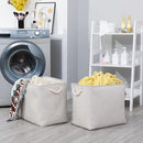 Bidtakay Fabric Beige Baskets Extra Large Organization Baskets for Clothes Set of 2 Collapsible Storage Bins for Shelves Cabinet 17x12x15 In Organizing Bins for Bedroom Blankets Pillow Towels Storage by TinyTreasures Baby Boutique