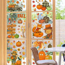 DC-BEAUTIFUL 153 Pcs Fall Window Clings, 12 Sheets Double Sided Autumn Pumpkin Scarecrow Maple Leaf Glass Stickers, Reusable Static Thanksgiving Window Decals Party Decors for Home Office School Shop by CozyNest Decor