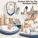 Baby Lounger - Infant Lounger Pillow for Newborn 0-24 Months, Soft, Breathable & Portable Baby Lounger Pillow for Boys & Girls, Cozy Baby Floor Seat for Home & Travel (Bluemoon) by TinyTreasures Baby Boutique
