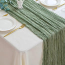 Sioloc 1 Pack Sage Green Cheesecloth Table Runner Fall Autumn Decor for Home 10ft Table Cloth for Tea Wedding Birthday Party Baby Bridal Shower Halloween Thanksgiving by CozyNest Decor