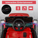 Costzon 12V Kids Ride on Truck Car, Electric Vehicle w/Remote Control, Threaded Wheels, 3 Speeds, LED Lights, Music, Horn & Wireless Connection, Battery Powered Ride on Toy for Boys & Girls 3+ (Red) by TinyTreasures Baby Boutique