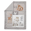 Lambs & Ivy Painted Forest 4-Piece Crib Bedding Set - Gray, Beige, White by TinyTreasures Baby Boutique