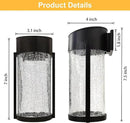 Solar Outdoor Wall Lights Fixture Set of 2 Porch Lights Crackled Glass Diffuser with Warm White LED by GreenHaven Gardens