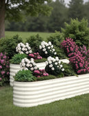 2 Pcs Raised Garden Beds Outdoor 8x2x1.5ft - Galvanized Steel Planter Box for Vegetables, Flowers, Rust-Resistant Garden Box, Easy Assembly Raised Beds, Durable Planters for Outdoor Plants, Beige by GreenHaven Gardens