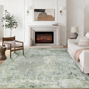 8x10 Area Rugs for Living Room Rug Washable: Modern Large Rug for Dining Room Bedroom Carpet Non Slip 8 by 10 Indoor Abstract Nursery Home Office Green by TinyTreasures Baby Boutique