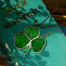 Handmade Stained Glass Clover Suncatcher Glass Panel St. Patrick's Day Christmas Decor for Garden Outdoor Indoor Window Hanging Decoration by GreenHaven Gardens