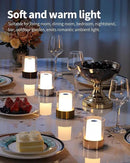 4" Mini Dining Table Light 2 Pack for Buffet Restaurant, Outdoor Waterproof Lamps for Bathroom Camping, Rechargeable Cordless Table Lamp for Bar, Touch Warm Night Light for Nursery Baby (Gold) by CozyNest Decor