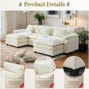 URRED Modular Sectional Sofa Comfy Cloud Couch, Modern Chenille Sofa Sleeper Deep Seat Couches with Ottoman/Pillows for Living Room (White, 117'' - U Shape) by CozyNest Decor