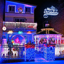 2 Pack Solar Christmas Lights Outdoor Waterproof, 75.5 ft 200 LED Solar Powered Blue String Lights,8 Modes Solar Christmas Lights for Garden Yard Patio Tree Party Xmas Decoration