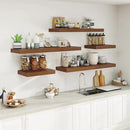 Heimlove 12" Deep Floating Shelves for Wall Shelf Over Toilet Wall Mounted Farmhouse Long 55 inches Set of 1, Farmhouse Shelves with Invisible Brackets for Living Room, Kitchen, Bedroom,Walnut by CozyNest Decor