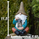 VP Home Firefly Jar Gnomes - Outdoor Garden Gnome with Solar Light - Durable Garden Decorations for Yard, Lawn, Patio - 10.5H x 7W x 5.5D - Weather-Resistant Gnome Statue by GreenHaven Gardens