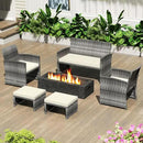 Tangkula 2 Pieces Patio PE Rattan Ottomans, Multipurpose Outdoor Footstool Footrest Additional Seating Side Table with Soft Zippered Cushions for Deck, Garden, and Yard (White) by CozyNest Decor