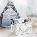 LANGYASHAN Rectangular Storage Bin Collapse Canvas Fabric Cartoon Storage Basket with Handles for Organizing Home Kitchen Boys and Girls Toys Office Closet Shelf Baskets (Rec Cat) by TinyTreasures Baby Boutique