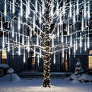 Meteor Shower Lights Christmas Lights Outdoor 24-Tube 576LEDs Snow Falling Rain Cascading Icicle Lights for Xmas Tree Christmas Decorations Wedding Party Holiday Garden Decor, UL Plug White by CozyNest Decor