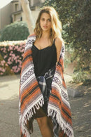 Del Mex Classic Mexican Blanket, Large Authentic Woven Falsa Throw (70"x50"), Artisan Southwest Décor for Beach, Yoga, Outdoors (Red) by CozyNest Decor