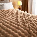 Lotus Karen Faux Fur Blanket - Big Bubble Rabbit Fluff Twin Size, 60x80 Inches by CozyNest Decor