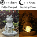 Solar Frog Garden Figurines Solar Lights Yoga Frog Statue for Outdoor Garden Patio Yard Frog Decor Gifts for Women Grandma Mother's Day Birthday Gifts by CozyNest Decor