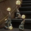 MININOVA Garden Decor Outdoor Statues Elephant with Cracked Glass Balls, Cute Solar Figurine for Patio, Lawn, Yard Art Ornament Decorations (15 LED Lights) by GreenHaven Gardens