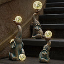 MININOVA Garden Decor Outdoor Statues Elephant with Cracked Glass Balls, Cute Solar Figurine for Patio, Lawn, Yard Art Ornament Decorations (15 LED Lights) by GreenHaven Gardens