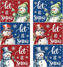 Winter Placemats Set of 6 Let It Snow Plastic Table Place Mats Snowman Dining Mats Washable Seasonal Christmas Holiday Table Decoration for Kitchen Christmas Party Dining by CozyNest Decor