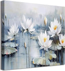 TAIJXAGSG Modern Canvas Wall Art Decor Prints Paintings Wall Decorations White Flowers Artwork for Bedroom Kitchen Office Decor 13"×13" bathroom decor wall by CozyNest Decor