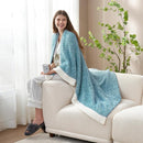 Snuggle Sac Teal Blue Oversized Throw Blankets,Super Soft Warm Cozy Throw Blankets for Couch, Knit Fuzzy Plush Blanket, Heather Teal, 50x70 inches by TinyTreasures Baby Boutique