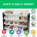 Humble Crew Supersized Toy Storage Organizer with 16 Removable Bins, Espresso/White – Large Toy Storage for Toddlers Ideal for Kids' Rooms, Playrooms, and Nurseries - Modern Toy Bins for Kids by TinyTreasures Baby Boutique