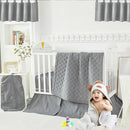 Brandream Gender Neutral Baby Crib Bedding Set 3 Pieces 100% Cotton Like Linen Supersoft Classic Quilted Plaid Design Boho Bohemian Farmhouse Chic Nursery Decor (Gray) by TinyTreasures Baby Boutique