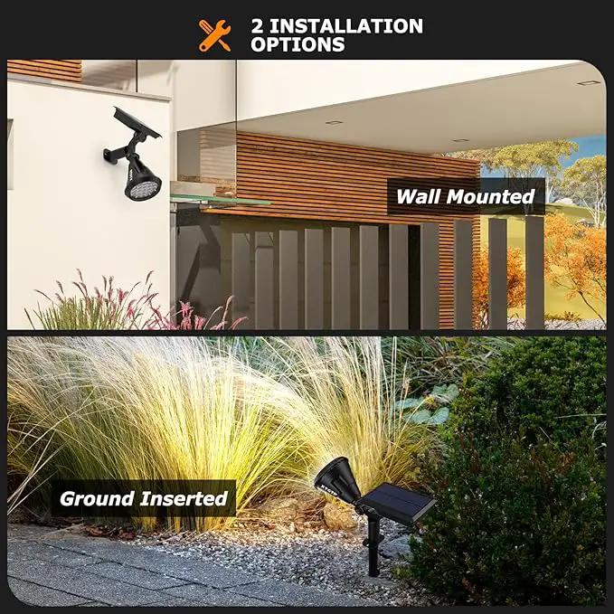 Solar Spot Lights Outdoor, 21 LEDs Brightness Solar Outdoor Lights IP67 Waterproof, 2-in-1 Adjustable Outdoor Lights Solar Powered for Yard Trees Patio Pathway Yard Flag - Cool White(6 Pack), photo 5 of 8