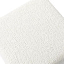 Adeco 18 Inch High Faux Fur White Cube Ottoman Storage, 3D Embossed Velvet Chair Foot Stools, Upholstered Vanity Stool with Hinged Lid, Solid Wood Legs by CozyNest Decor