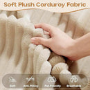 Cloud Sectional Couches for Living Room,U Shaped Modular Sofas No Assembly,135x100 Inches Plush Corduroy Oversized Floor Couch Set with Deep Seat Chaise,Beige by CozyNest Decor