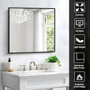 Black Bathroom Mirror for Wall, 30x30 Inch Rectangle Mirrors with Metal Frame, Modern Vanity Wall Square Mirror for Bathroom Living Room, Entryway Hangs Horizontal or Vertical by CozyNest Decor
