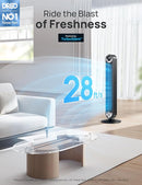 Dreo Tower Fan for Bedroom, 90° Oscillating Standing Floor Fan with 28ft/s Velocity, 25dB Quiet for Sleep, DC Motor, 9 Speeds, 4 Modes, 12H Timer, Voice & APP & Remote Control, 42" Cruiser Pro T2 S by CozyNest Decor