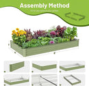2PCS 8x4x1ft Galvanized Raised Garden Bed-Outdoor Galvanized Planter Box for Vegetables, Fruits,Herbs, Flowers, Metal Raised Garden Bed kit-Green by GreenHaven Gardens