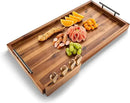 24" Large Charcuterie Tray with Handles, Extra Long Wooden Serving Cheese Boards - Serving Platter for Meat, Party Appetizers, Outdoor & Fruits Display (Acacia Wood) by CozyNest Decor