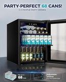 EUHOMY Beverage Refrigerator Cooler - 68 Can Mini Fridge with Glass Door for Soda, Beer, Wine, Small Refrigerator with Digital Temperature Control and Adjustable Shelves for Home Office Bar, 1.7 Cu.ft by CozyNest Decor