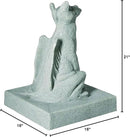 EMSCO Group Smiling Dragon Statue – Natural Jade Green Appearance – Made of Resin – Lightweight – 21” Height by GreenHaven Gardens