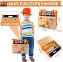 KIDWILL Wooden Tool Bench for Kids, 54-Piece Kids Tool Set with 2-in-1 Workbench & Take-Along Tool Kit, STEM Educational Toy Tools for Kids Ages 3 4 5 6 7 8 Years Old, Boy Toys by TinyTreasures Baby Boutique