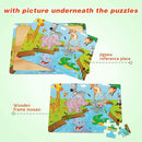 SYNARRY Puzzles for Kids Ages 4-8, 4 Pack Wooden Jigsaw Puzzles for Kids Ages 3-5 Years Old 40 Pieces, Preschool Puzzle Toy Gift for Children Boys and Girls, Farm Dinosaur Animal Construction Theme by TinyTreasures Baby Boutique