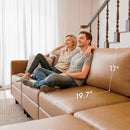 118.5" Faux Leather Modular Sectional Sofa with Storage Seat, Modern 6 Seater Couch Deep Seat with Removable Cover DIY Combination Brown by CozyNest Decor