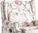UIXE Swivel Rocker Manual Recliner Chair, Wingback Swivel Glider Fabric Nursery Reclining Sofa Chair, High Back Upholstered Arm Chair for Living Room Bedroom - Beige Floral by CozyNest Decor