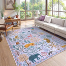 OJIA Animal Print Washable Rug 5x7 Area Rugs for Nursery, Soft Kids Bedroom Rug Ultra-Thin Non-Slip Modern Living Room Carpet, Stain Resistant Throw Carpet for Office Dining Room by CozyNest Decor
