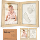 Personalized Baby Hand and Footprint Kit, Quick Dry Clay - Newborn Keepsake Feet and Handprint Kit, Nursery Picture Frame,New Mom Gifts for Baby Showers & Registry(Ash Wood) by TinyTreasures Baby Boutique